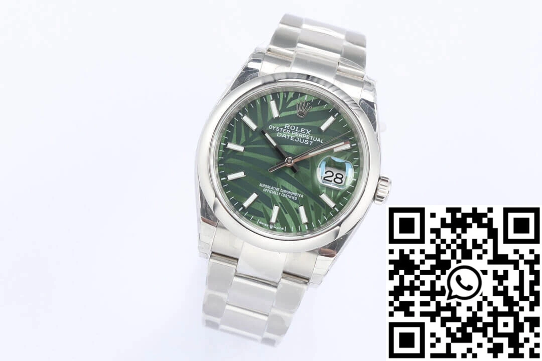 Rolex Datejust M126200-0020 EW Factory Olive Green Palm Leaf Pattern Dial