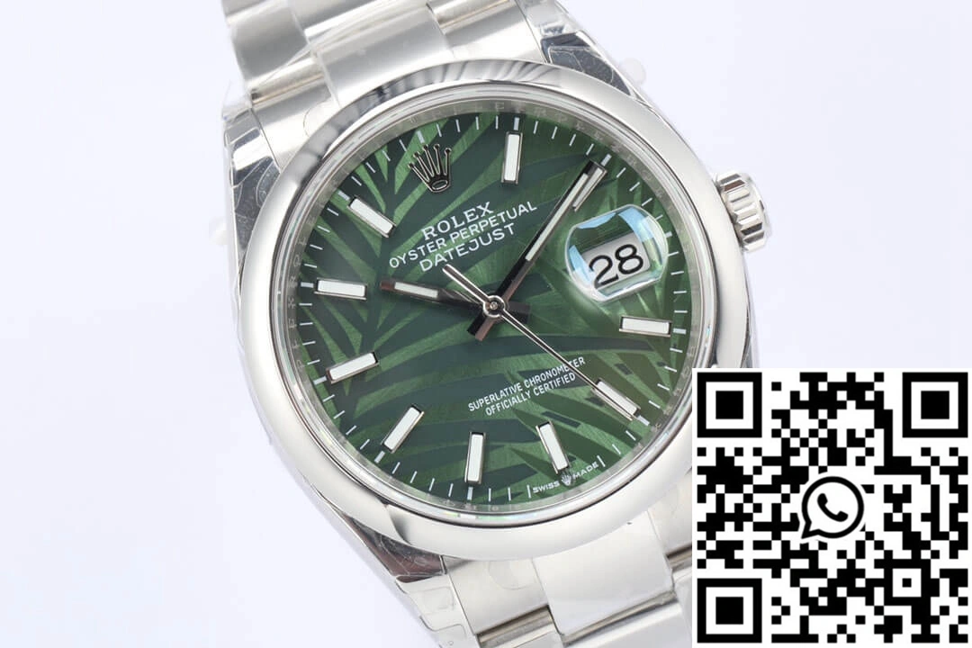 Rolex Datejust M126200-0020 EW Factory Olive Green Palm Leaf Pattern Dial