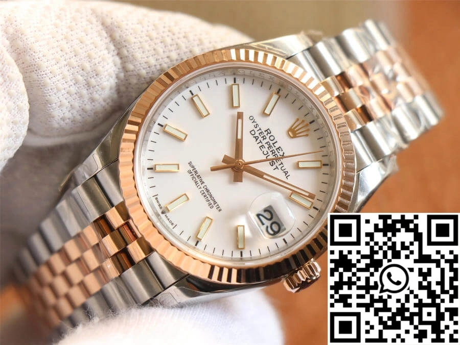 Rolex Datejust M126231-0017 EW Factory Rose Gold White Dial
