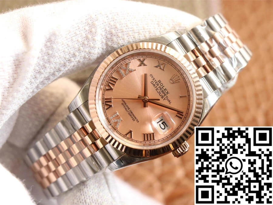 Rolex Datejust M126231-0027 EW Factory Diamonds Rose Gold Dial