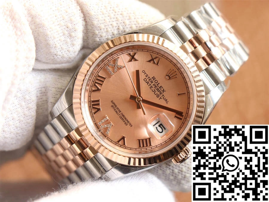 Rolex Datejust M126231-0027 EW Factory Diamonds Rose Gold Dial