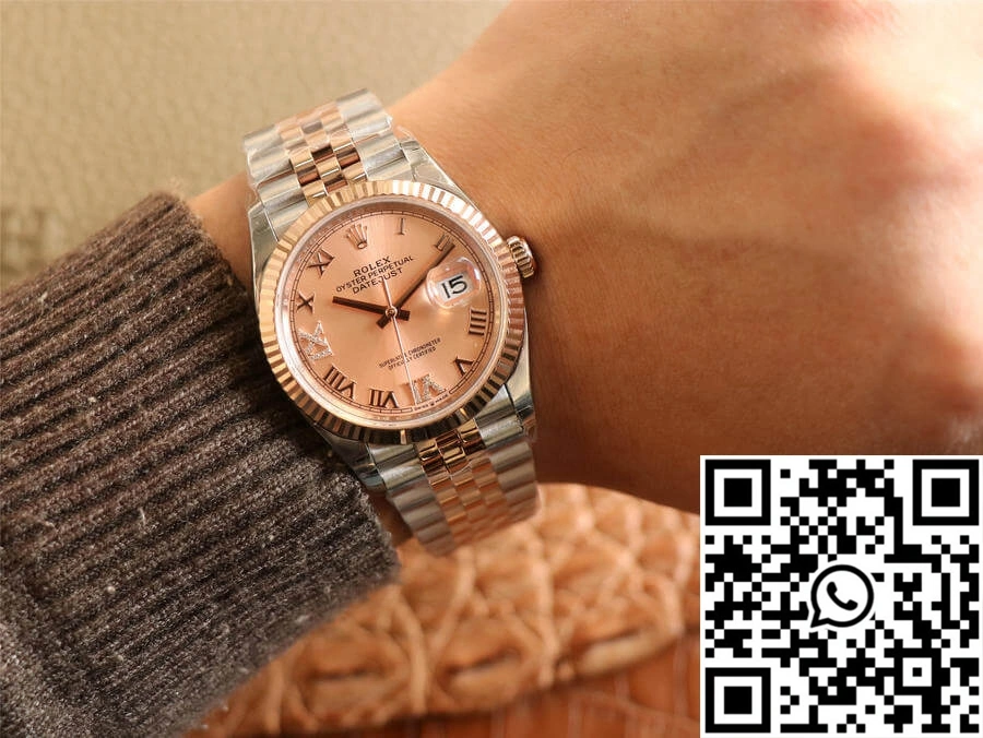 Rolex Datejust M126231-0027 EW Factory Diamonds Rose Gold Dial