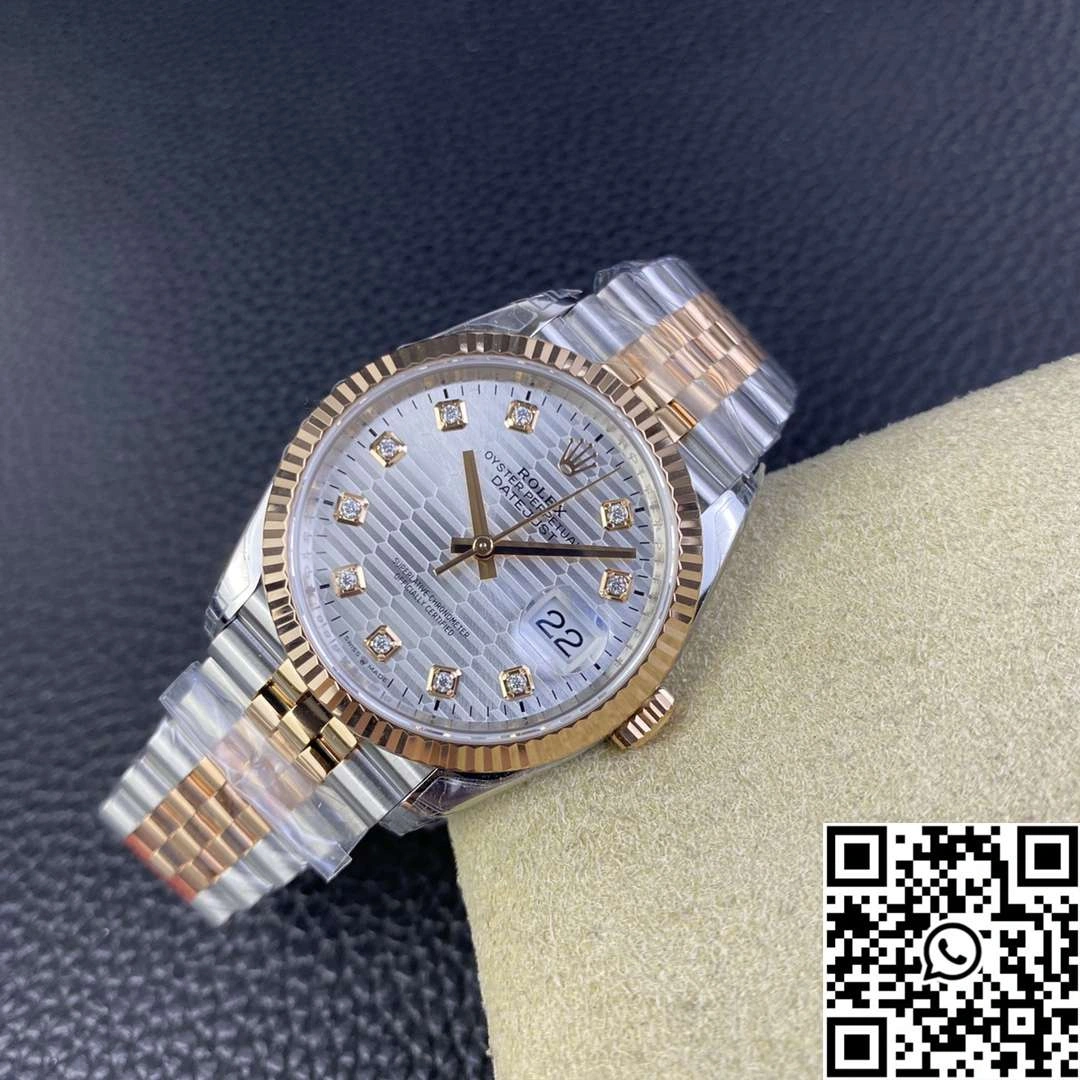 Rolex Datejust M126231 36MM VS Factory Two Tone Silver Motif Dial Diamond Hourmarker