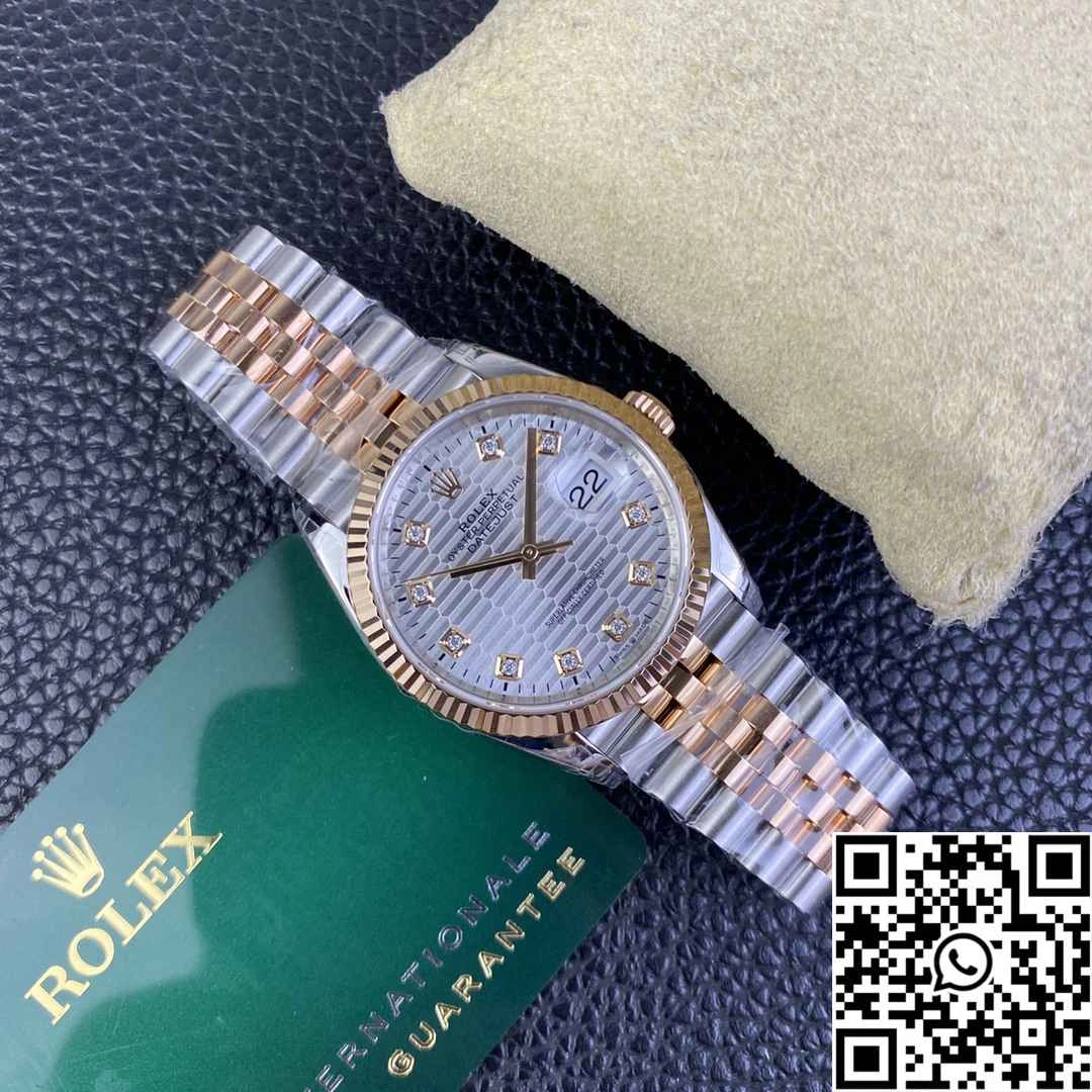 Rolex Datejust M126231 36MM VS Factory Two Tone Silver Motif Dial Diamond Hourmarker