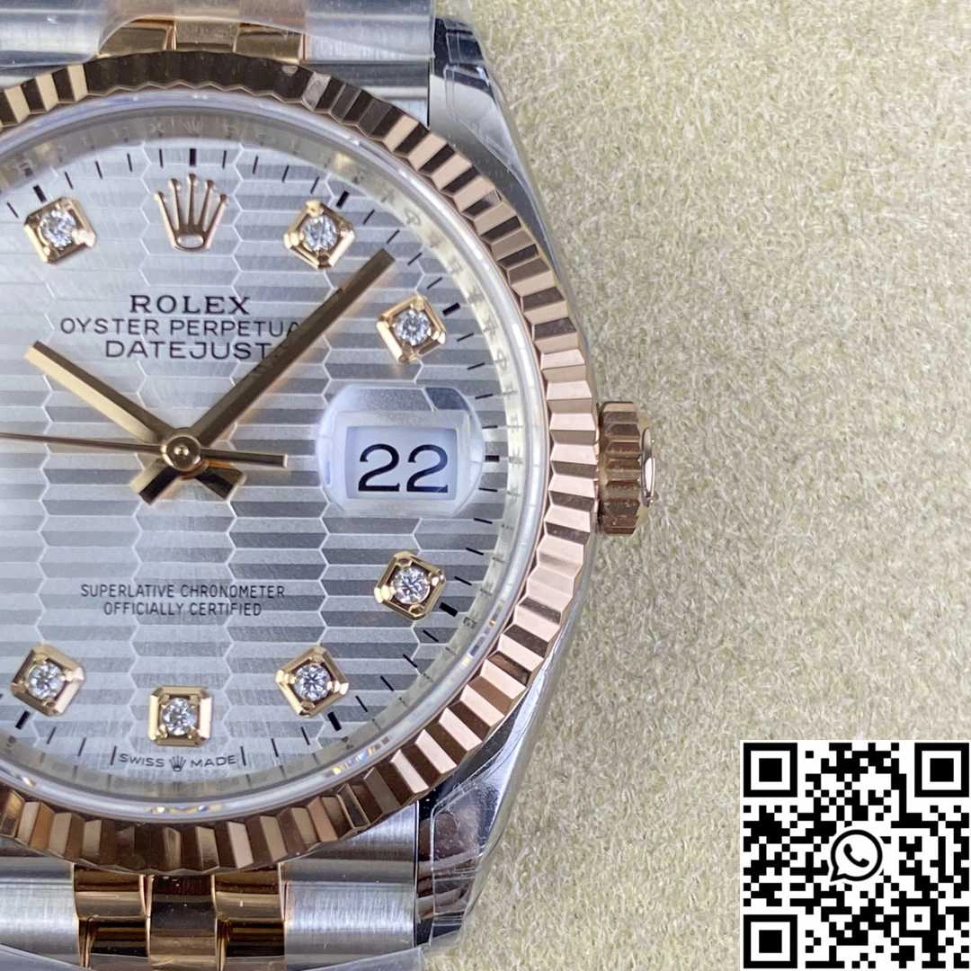 Rolex Datejust M126231 36MM VS Factory Two Tone Silver Motif Dial Diamond Hourmarker