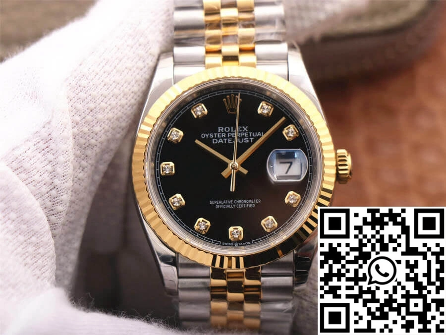 Rolex Datejust M126233-0021 EW Factory Diamond Black Dial
