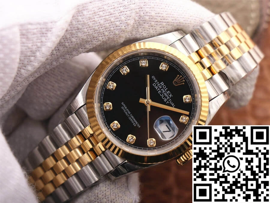Rolex Datejust M126233-0021 EW Factory Diamond Black Dial
