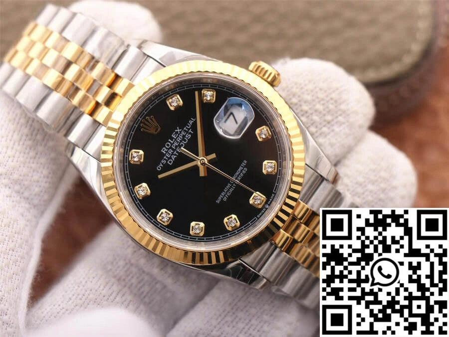 Rolex Datejust M126233-0021 EW Factory Diamond Black Dial