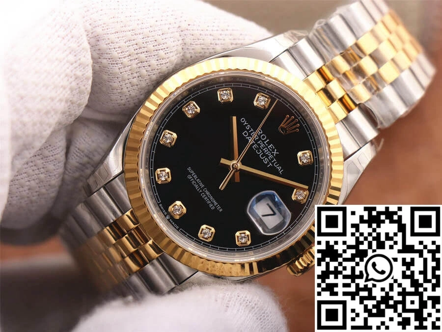 Rolex Datejust M126233-0021 EW Factory Diamond Black Dial