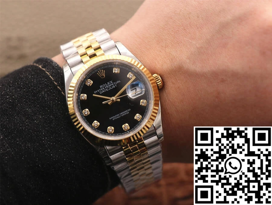 Rolex Datejust M126233-0021 EW Factory Diamond Black Dial