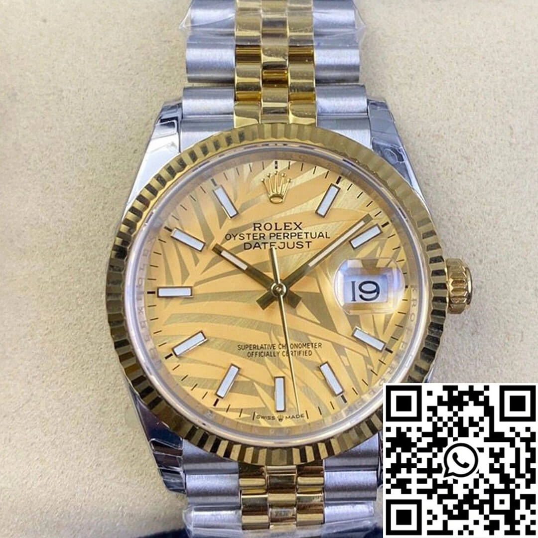 Rolex Datejust M126233-0037 EW Factory Golden Palm Leaf Pattern Dial