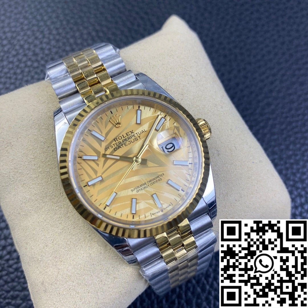 Rolex Datejust M126233-0037 EW Factory Golden Palm Leaf Pattern Dial
