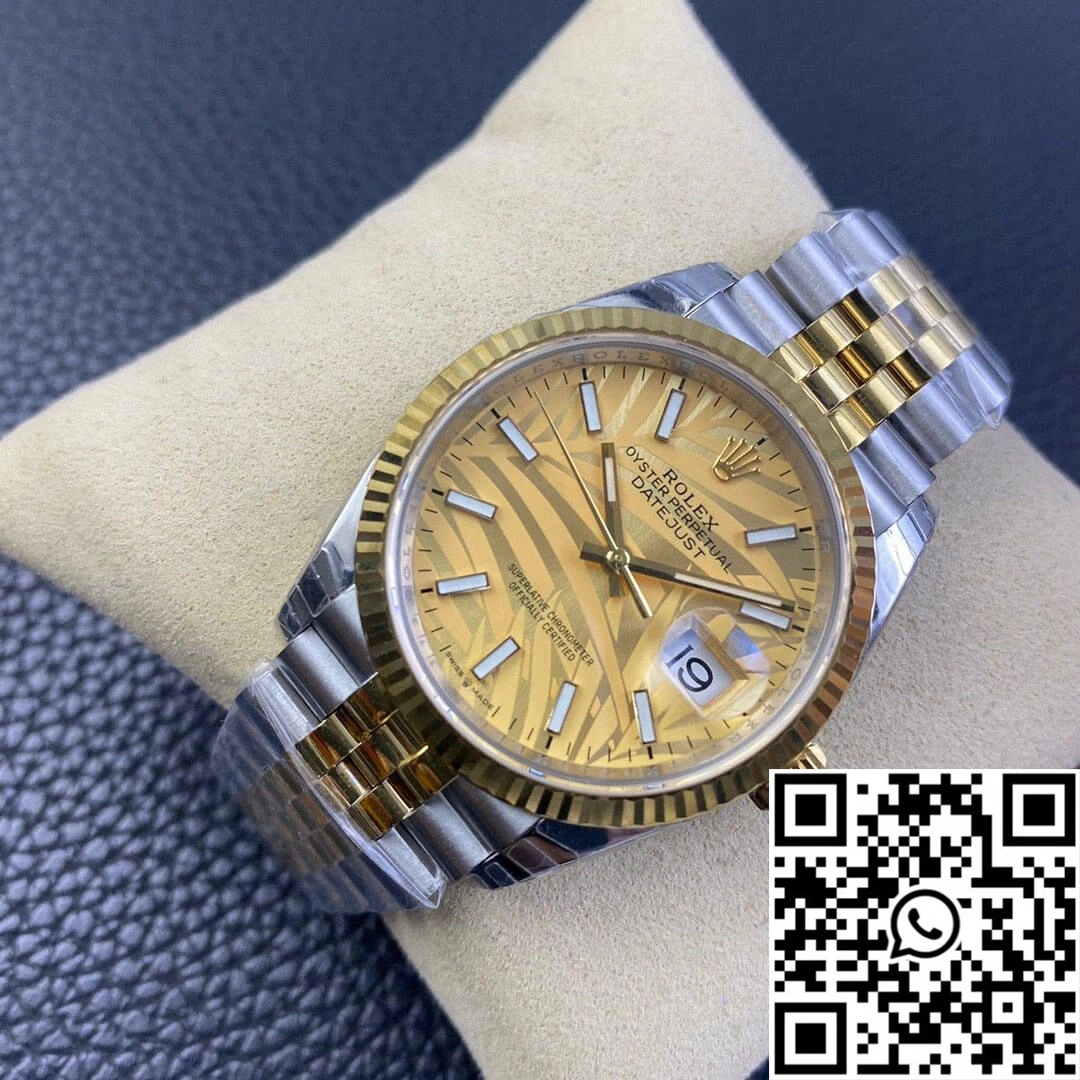 Rolex Datejust M126233-0037 EW Factory Golden Palm Leaf Pattern Dial