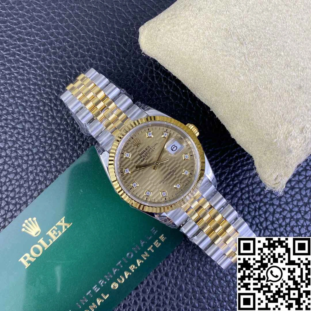 Rolex Datejust M126233 36MM VS Factory Two Tone Silver Motif Dial Diamond Hourmarker