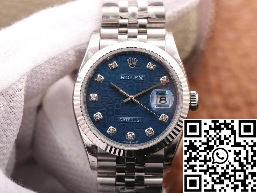 Rolex Datejust M126234-0011 36MM EW Factory Diamond-Studded Blue Dial