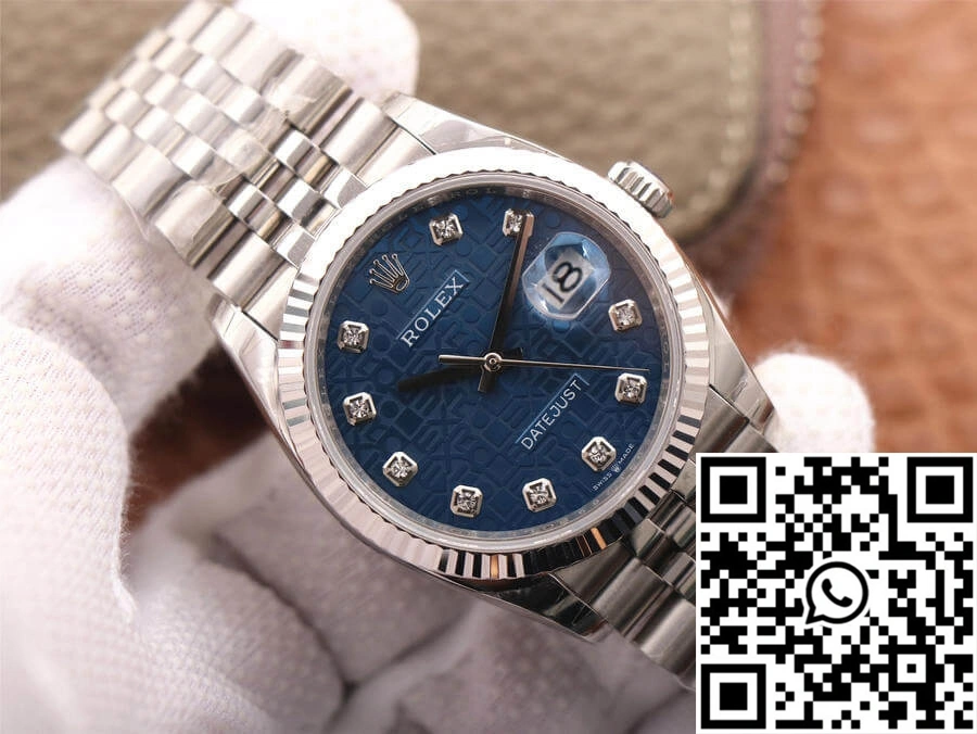 Rolex Datejust M126234-0011 36MM EW Factory Diamond-Studded Blue Dial