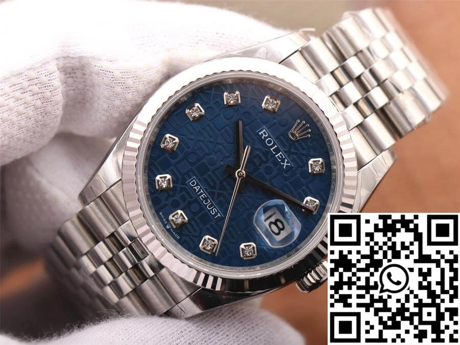 Rolex Datejust M126234-0011 36MM EW Factory Diamond-Studded Blue Dial