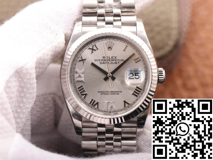Rolex Datejust M126234-0029 EW Factory Diamond Silver Dial