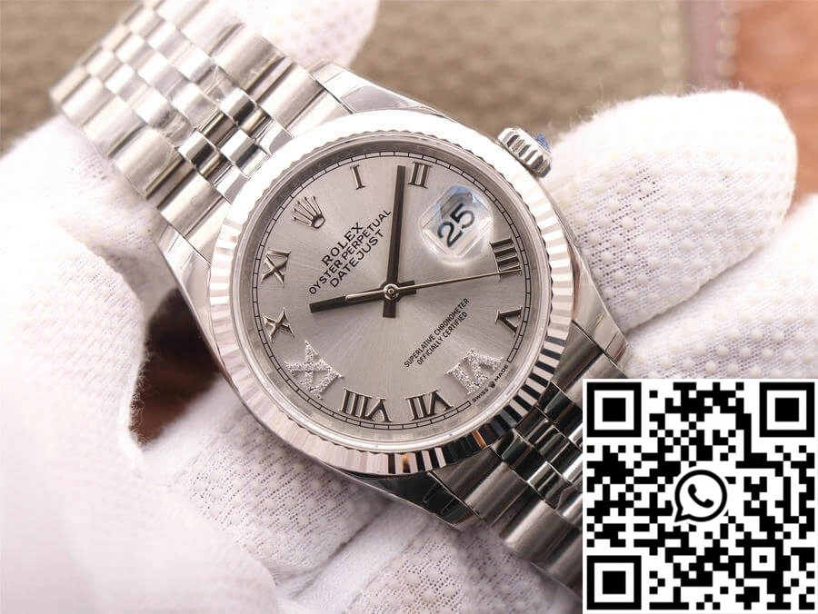 Rolex Datejust M126234-0029 EW Factory Diamond Silver Dial
