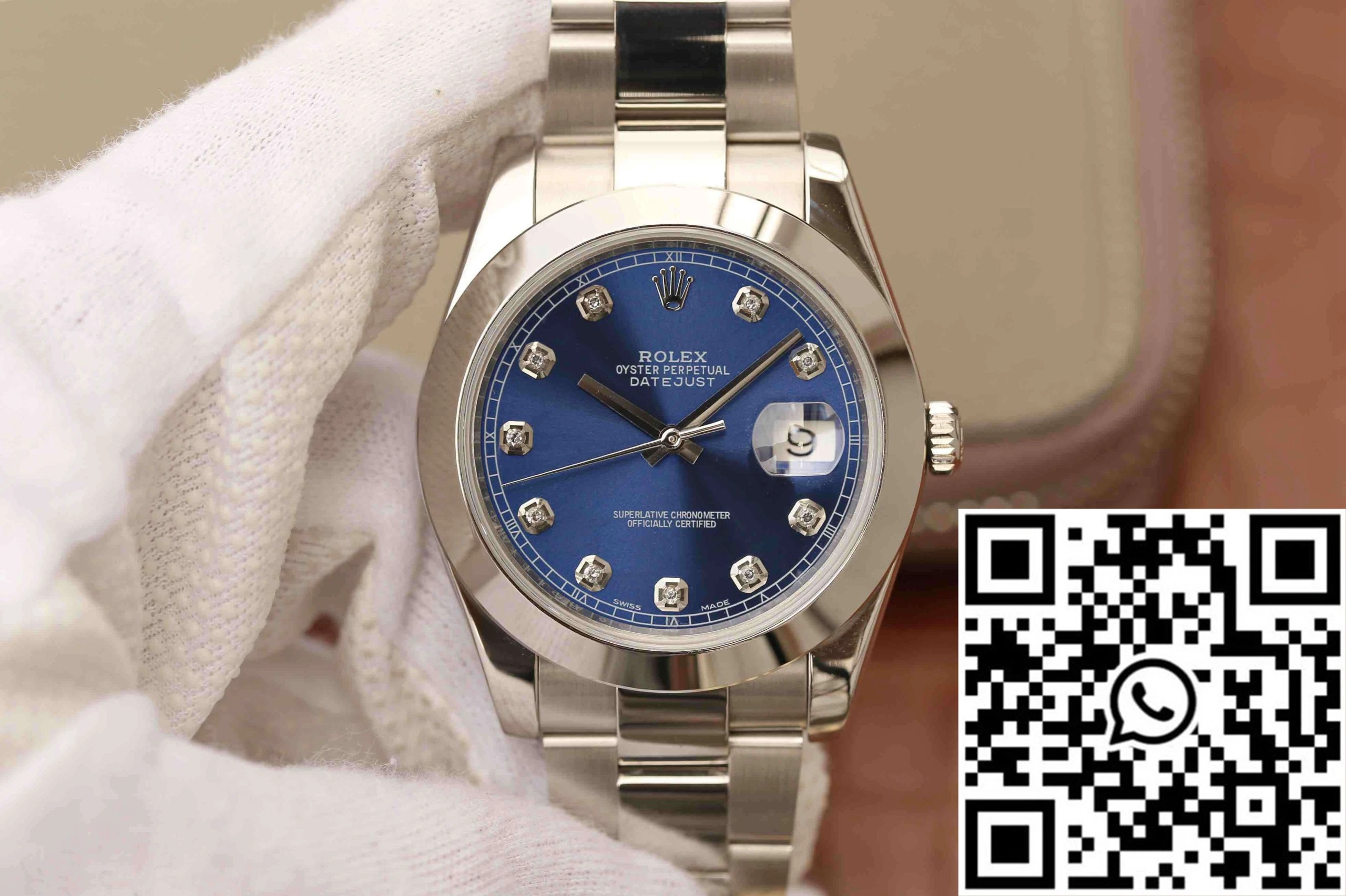 Rolex Datejust M126300 EW Factory Stainless Steel Blue Dial