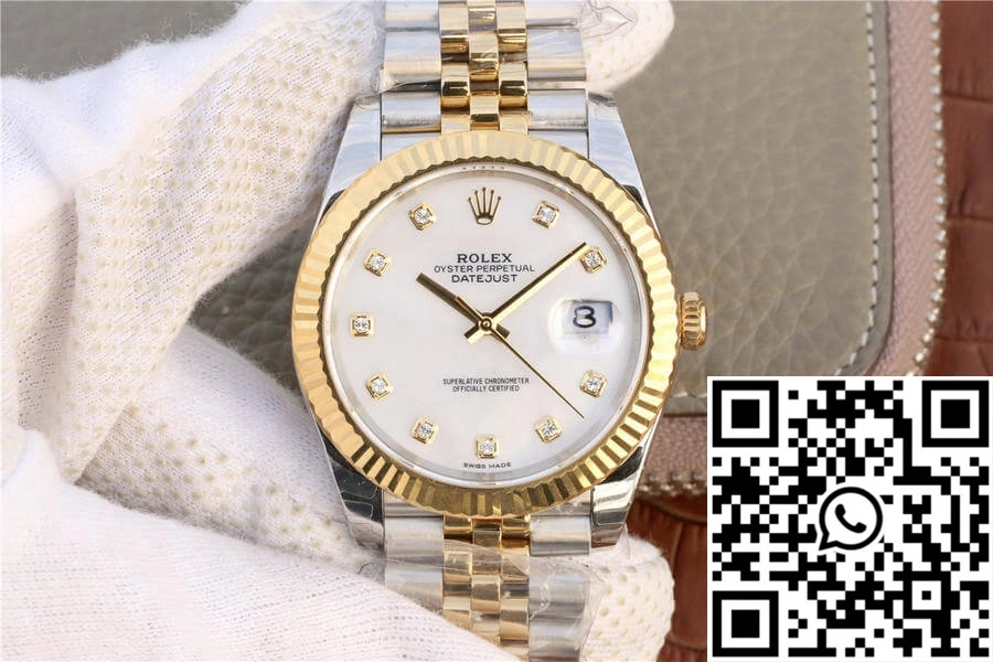 Rolex Datejust M126333-0018 EW Factory Yellow Gold White Dial