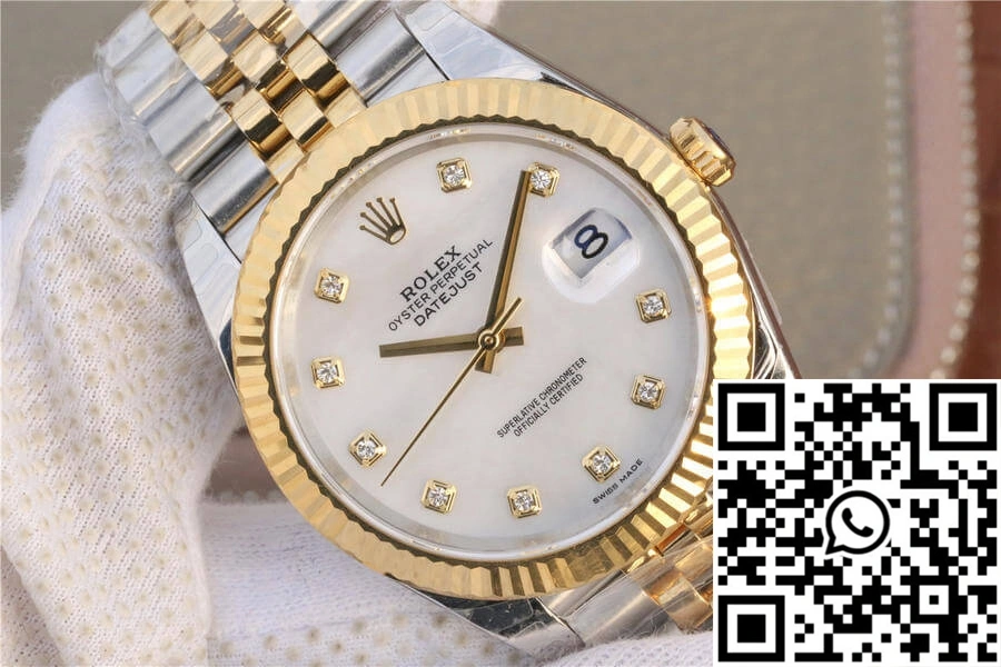 Rolex Datejust M126333-0018 EW Factory Yellow Gold White Dial