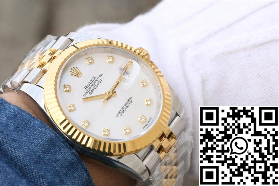 Rolex Datejust M126333-0018 EW Factory Yellow Gold White Dial