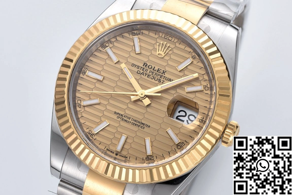 Rolex Datejust M126333-0020 Clean Factory Gold Motif Dial Oyster Band