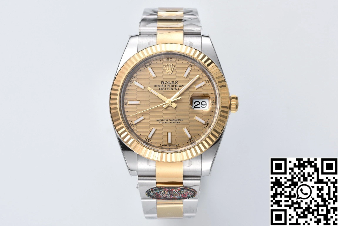 Rolex Datejust M126333-0020 Clean Factory Gold Motif Dial Oyster Band