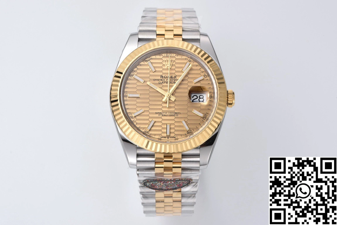 Rolex Datejust M126333 Clean Factory Gold Motif Dial