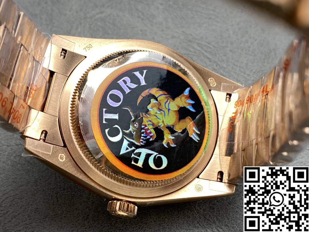 Rolex Day Date 36mm M128235 QF Factory v5 Tungsten Steel Rose Gold Chocalate Dial
