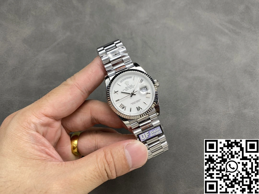 Rolex Day Date 36mm M128236-0017 QF Factory v5 Tungsten Steel White Dial
