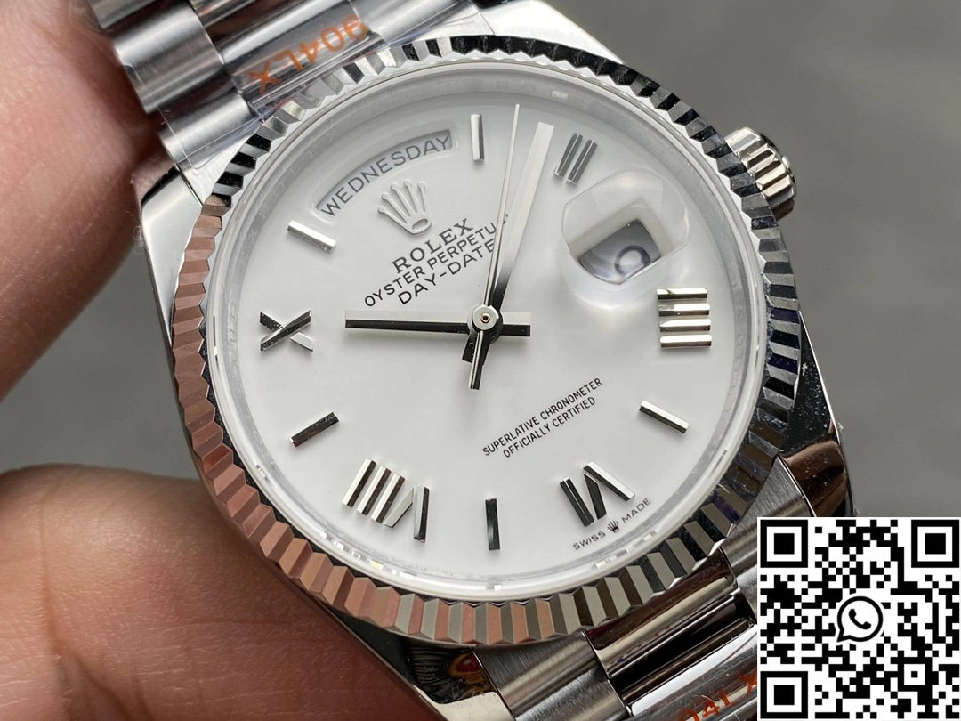 Rolex Day Date 36mm M128236-0017 QF Factory v5 Tungsten Steel White Dial