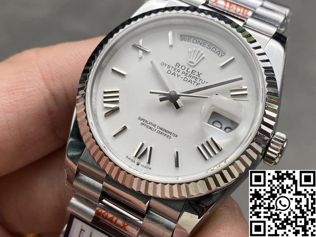 Rolex Day Date 36mm M128236-0017 QF Factory v5 Tungsten Steel White Dial