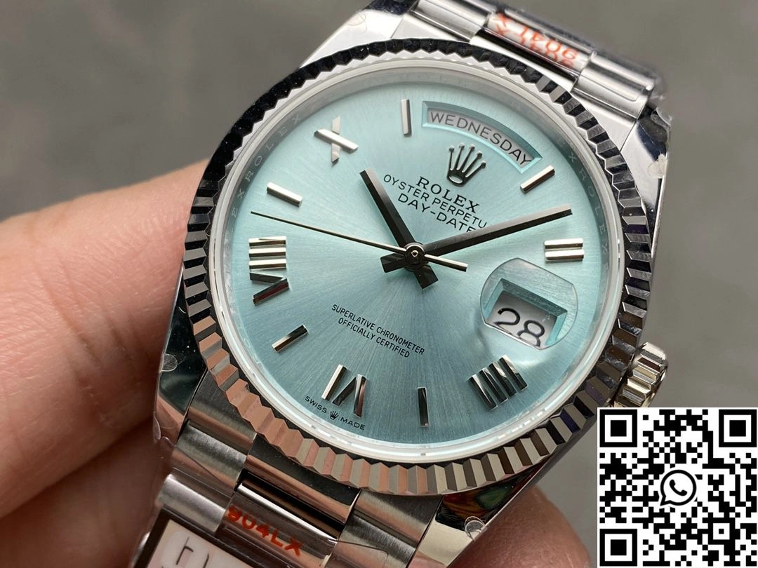 Rolex Day Date 36mm M128236-0018 QF Factory v5 Tungsten Steel White Dial