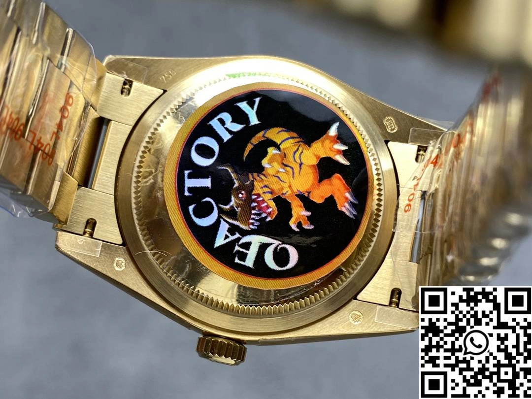 Rolex Day Date 36mm M128238-0118 QF Factory v5 Tungsten Steel Yellow Gold Green Dial