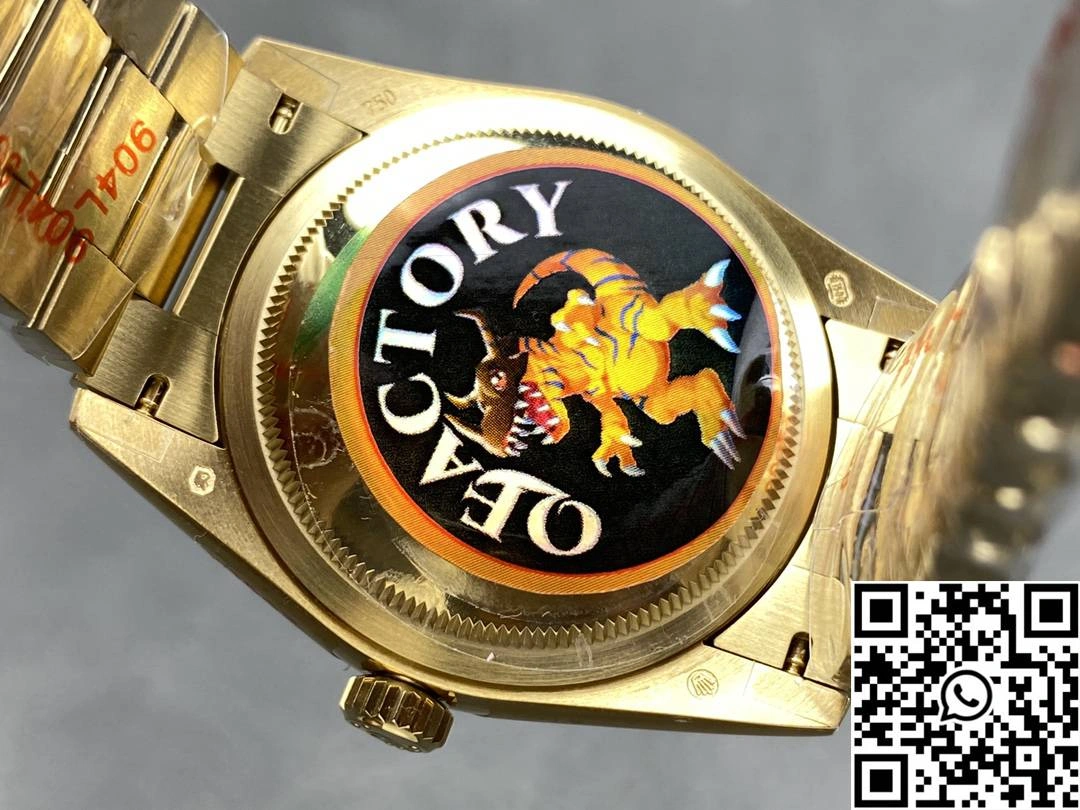 Rolex Day Date 36mm M128238-0130 QF Factory v5 Tungsten Steel Yellow Gold Green Dial