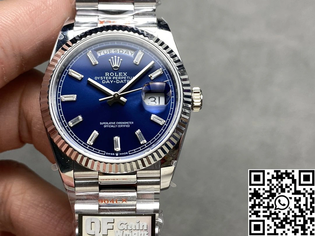 Rolex Day Date 36mm M128239-0069 QF Factory v5 Tungsten Steel Blue Dial