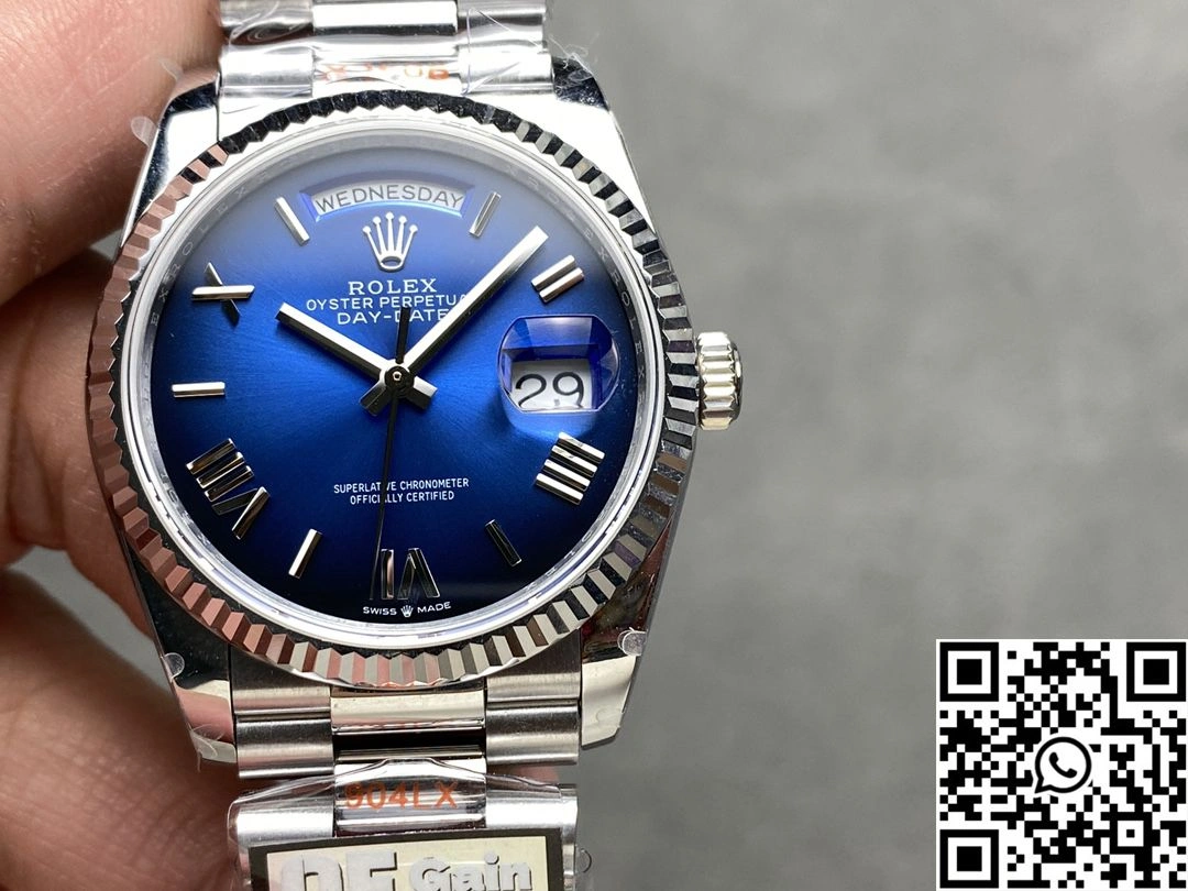 Rolex Day Date 36mm M128239-0069 QF Factory v5 Tungsten Steel Blue Dial
