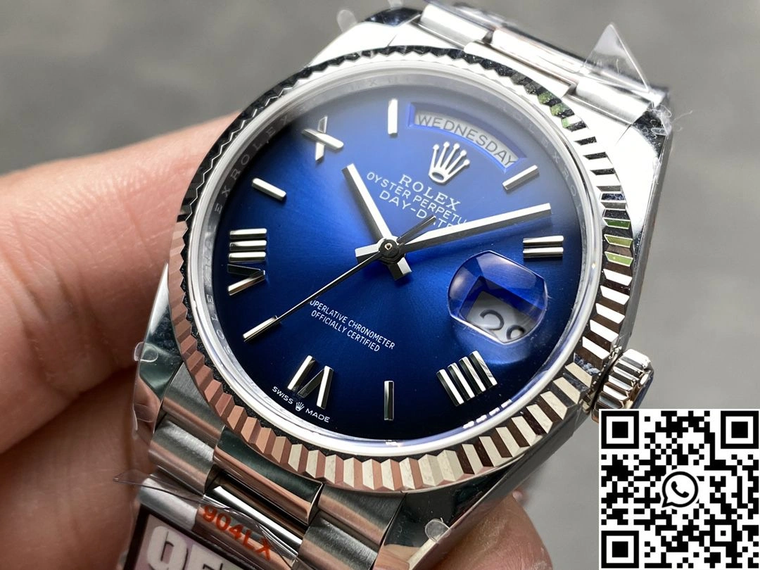 Rolex Day Date 36mm M128239-0069 QF Factory v5 Tungsten Steel Blue Dial