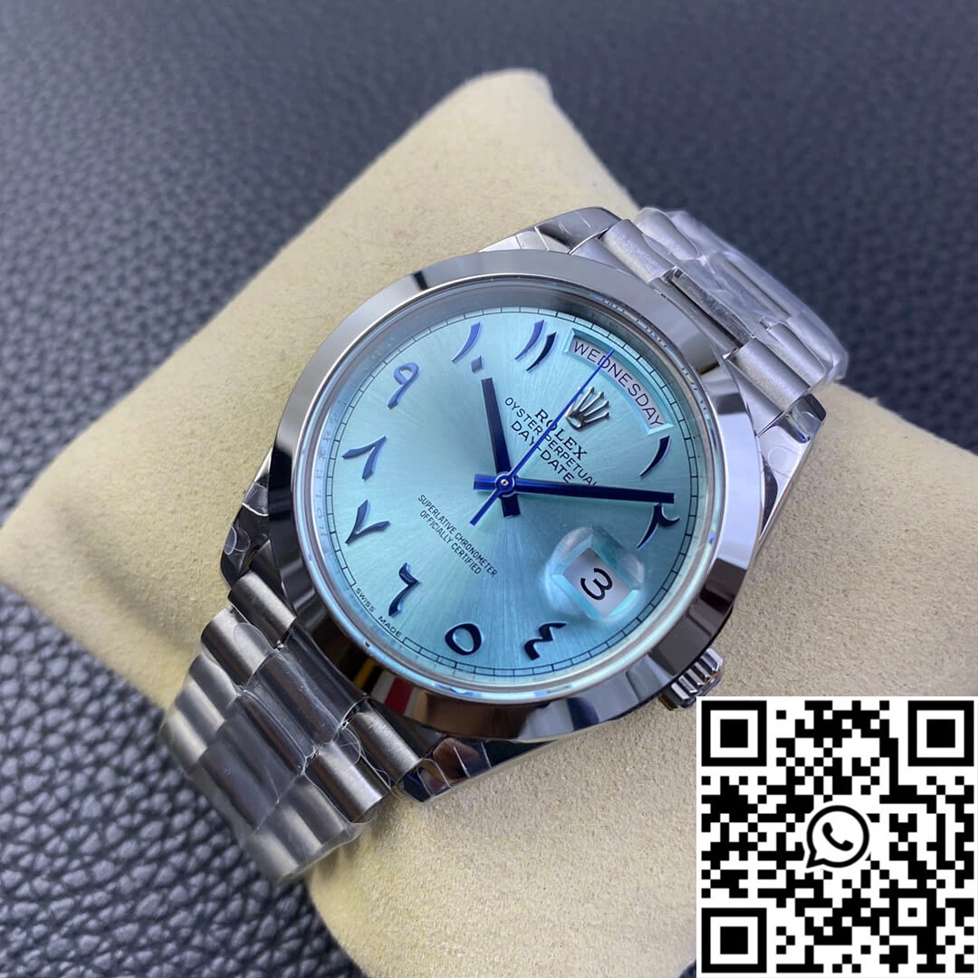 Rolex Day Date BP Factory Middle East Customization Stainless Steel Ice Blue Dial