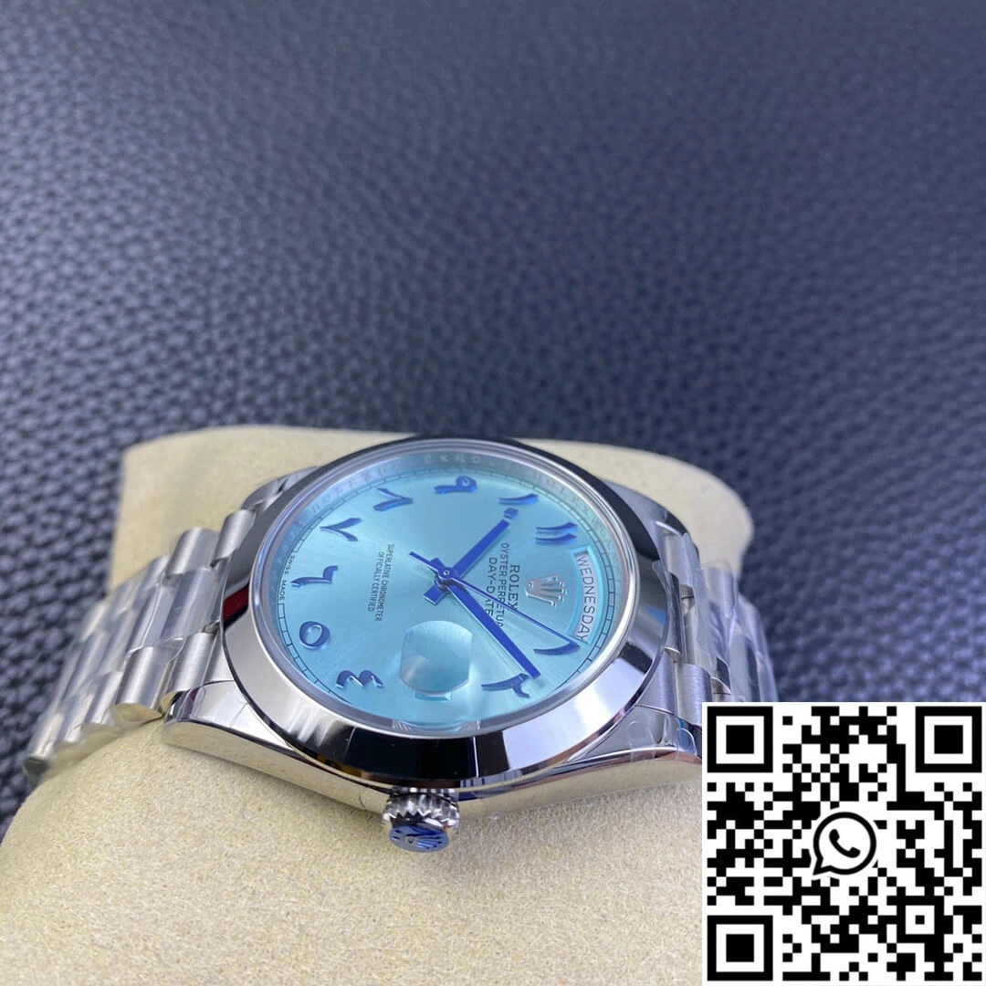 Rolex Day Date BP Factory Middle East Customization Stainless Steel Ice Blue Dial
