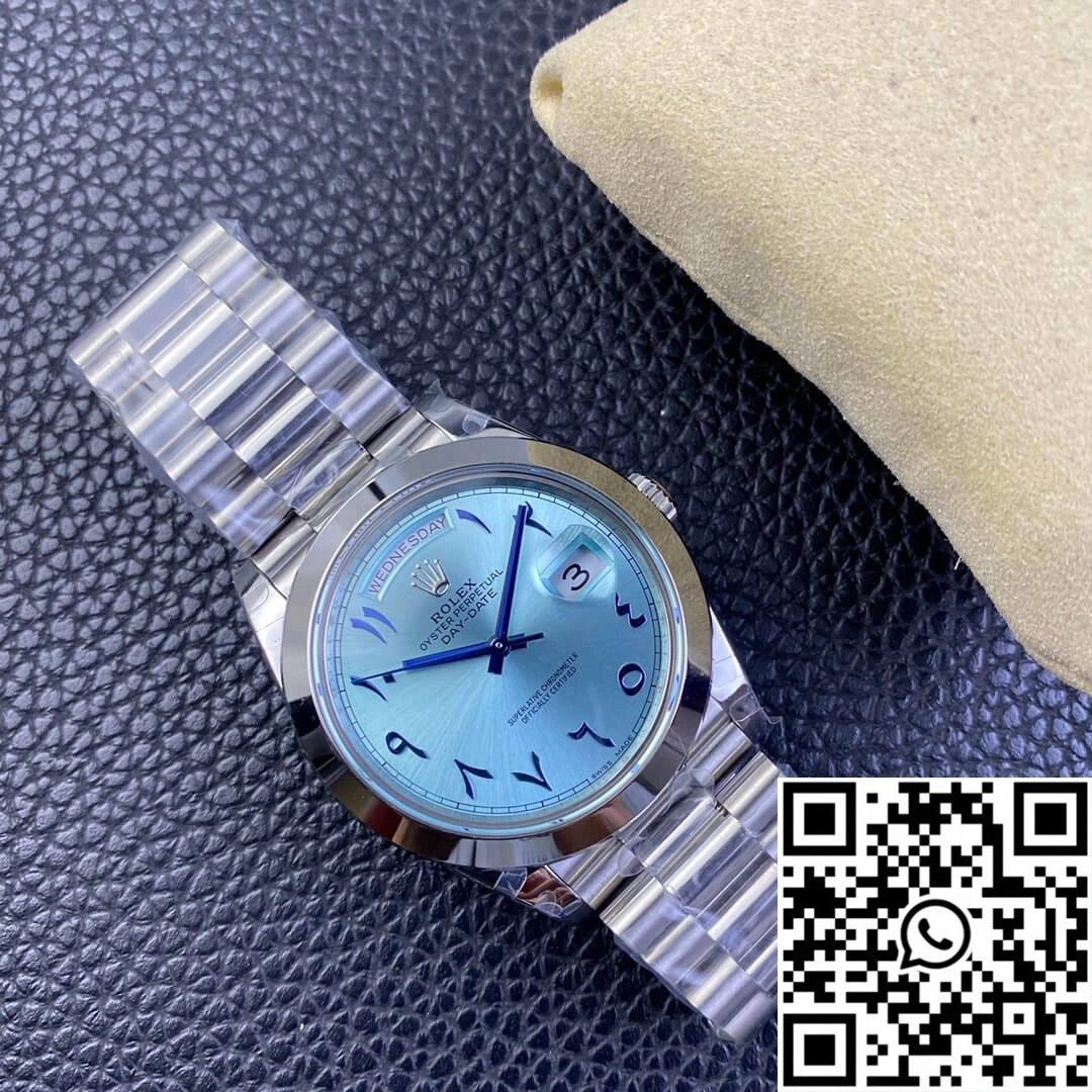 Rolex Day Date BP Factory Middle East Customization Stainless Steel Ice Blue Dial