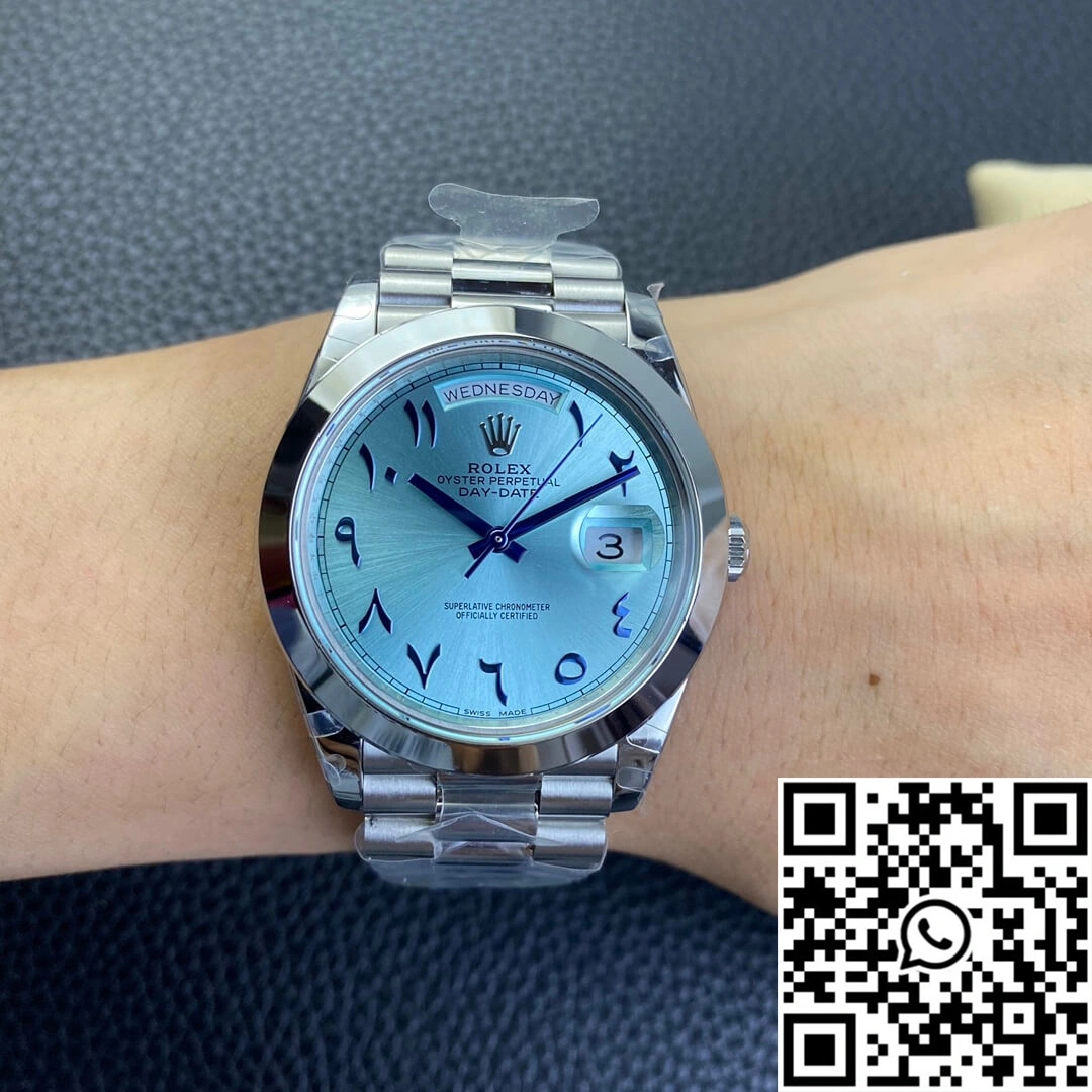 Rolex Day Date BP Factory Middle East Customization Stainless Steel Ice Blue Dial