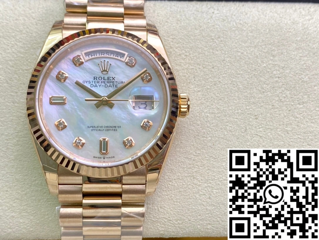 Rolex Day Date M128235-0029 EW Factory White Mother-Of-Pearl Dial