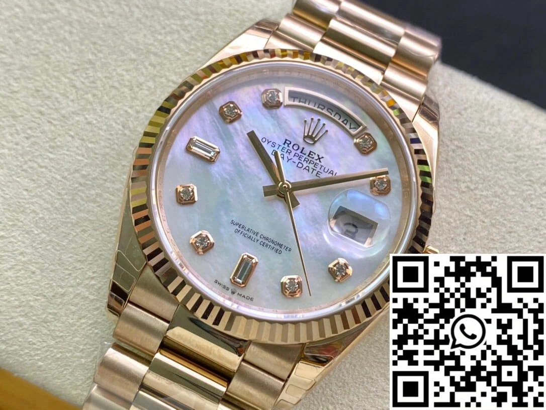 Rolex Day Date M128235-0029 EW Factory White Mother-Of-Pearl Dial