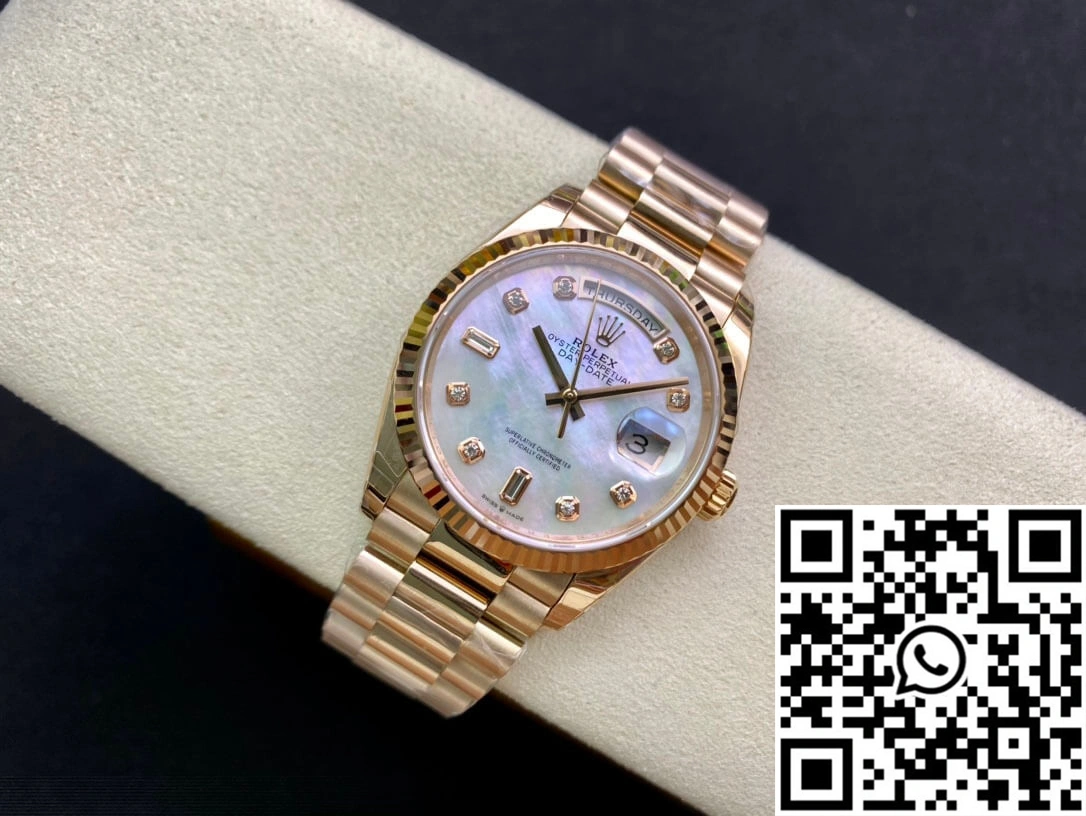 Rolex Day Date M128235-0029 EW Factory White Mother-Of-Pearl Dial
