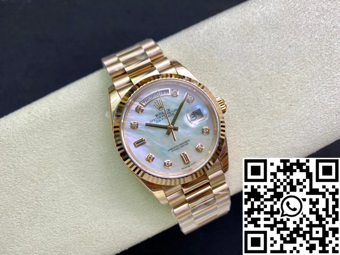 Rolex Day Date M128235-0029 EW Factory White Mother-Of-Pearl Dial