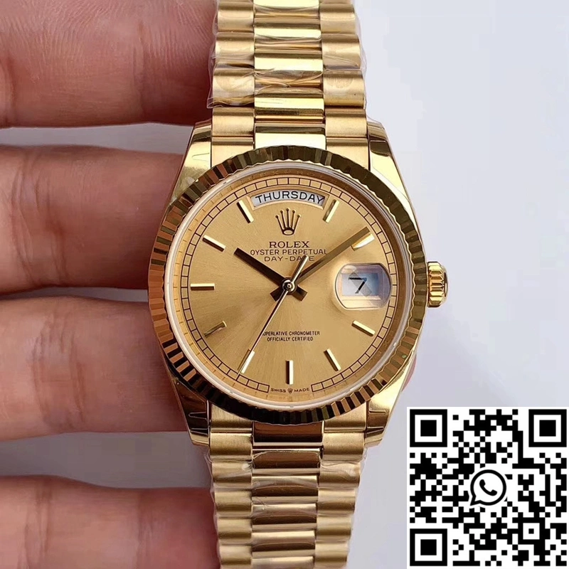 Rolex Day-Date M128238-0045 Yellow Gold EW Factory Champagne Dial