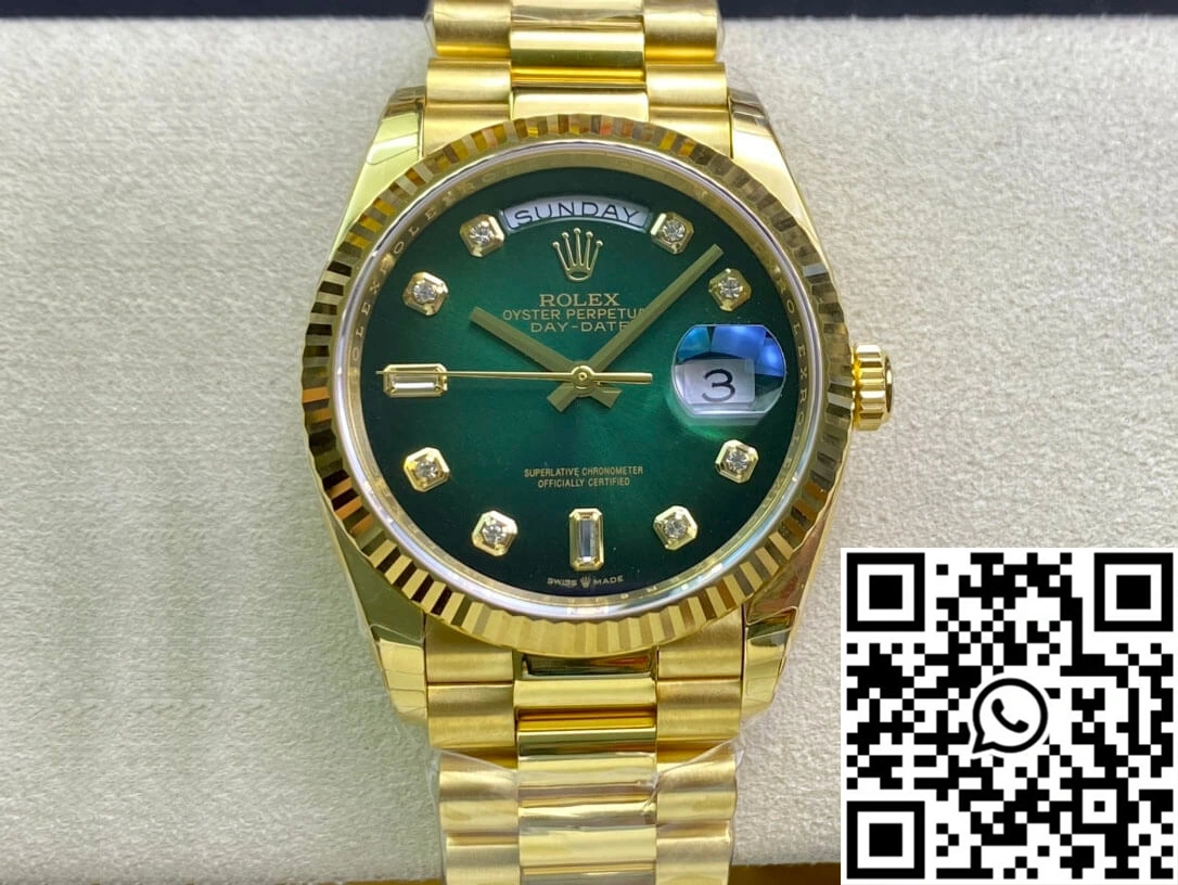 Rolex Day-Date M128238-0069 Yellow Gold EW Factory Gradual Green Dial
